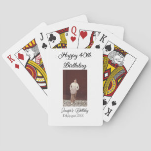Jeu De Cartes Joyeux 40e anniversaire photo moderne simple