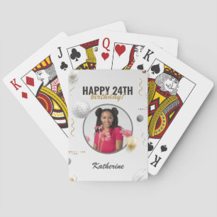 Jeu De Cartes Joyeux Anniversaire simple personnalisé cadeau pho