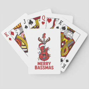 Jeu De Cartes Joyeux Bassmas Bass Guitar Typographie Chapeau de