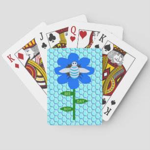 Jeu De Cartes Joyeux Bee Day Boy Blue Birthday Bumblebee