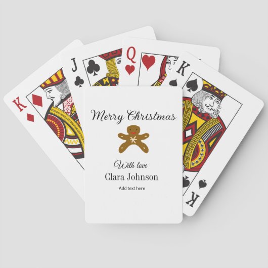 Jeu De Cartes Joyeux biscuits marron de Noël ajouter un nom avec (dos)