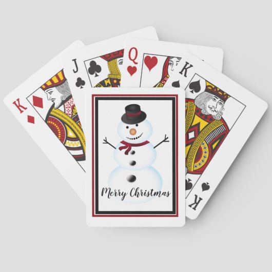 Jeu De Cartes Joyeux bonhomme de neige de Noël (dos)