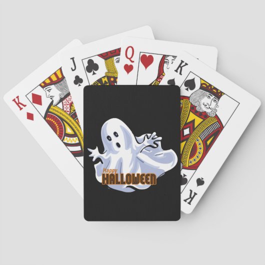 Jeu De Cartes Joyeux dessin animé du fantôme d'Halloween (dos)