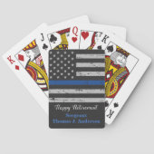 Jeu De Cartes Joyeux drapeau de retraite de la police Ligne Bleu (dos)