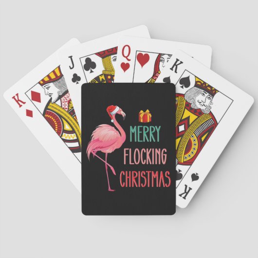 Jeu De Cartes Joyeux flocage Noël Funny Flamant rose Vacances (dos)