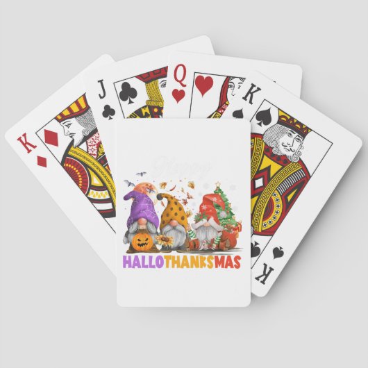 Jeu De Cartes Joyeux Hallothanksmas Gnome Halloween Thanksgiving (dos)