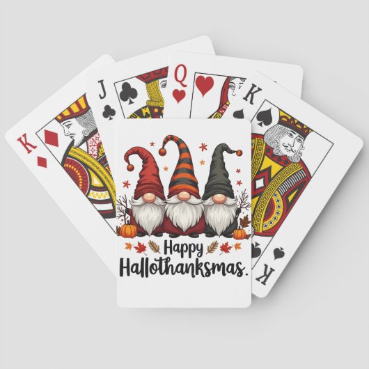 Jeu De Cartes Joyeux Hallothanksmas Halloween Noël Gnomes (dos)