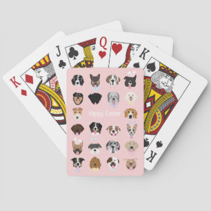 Jeu De Cartes Joyeux Motif du visage de chien de Pâques