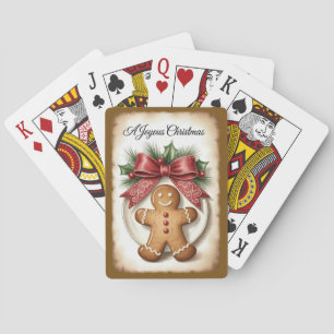 Jeu De Cartes Joyeux Noël avec un bonhomme en pain d'épices