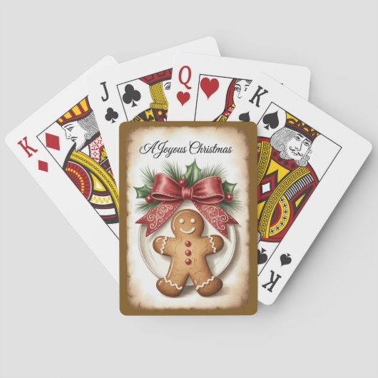 Jeu De Cartes Joyeux Noël avec un bonhomme en pain d'épices (dos)