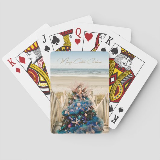 Jeu De Cartes Joyeux Noël côtier Plage tropicale Holiday Tree (dos)