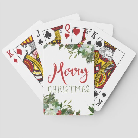 Jeu De Cartes Joyeux Noël de verdure (dos)