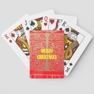 Jeu De Cartes Joyeux Noël Golden Red Parties scintillant Hearts 