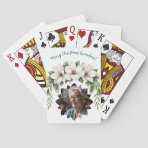 Jeu De Cartes Joyeux Noël grand-mère photo cadeau de vacances