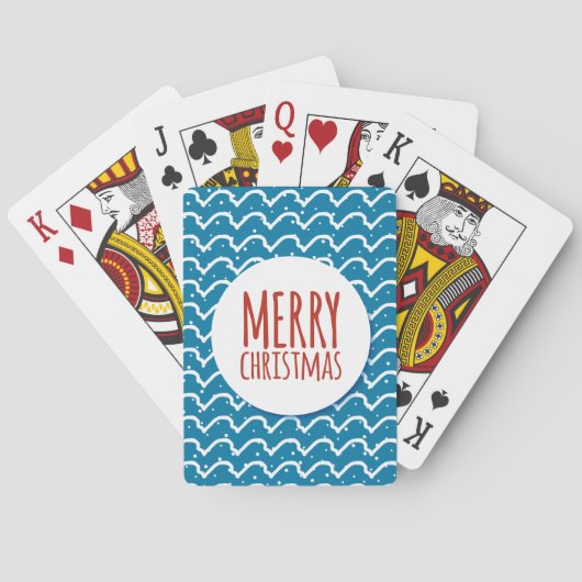 Jeu De Cartes Joyeux Noël Motif sans couture Texture bleue (dos)