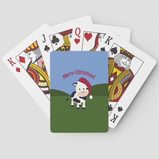 Jeu De Cartes Joyeux Noël Père Noël Vache (dos)