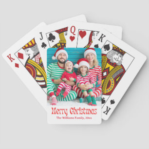 Jeu De Cartes joyeux noël rouge écriture rétro photo vacances