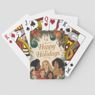 Jeu De Cartes Joyeux Noël Vintage Famille Message Nouvel An