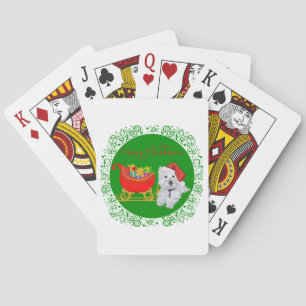 Jeu De Cartes Joyeux Noël Westie avec traîneau