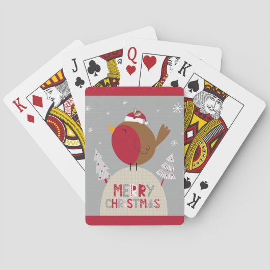 Jeu De Cartes Joyeux Noël Whimsical Robin (dos)