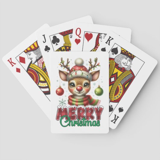 Jeu De Cartes Joyeux rennes de Noël (dos)