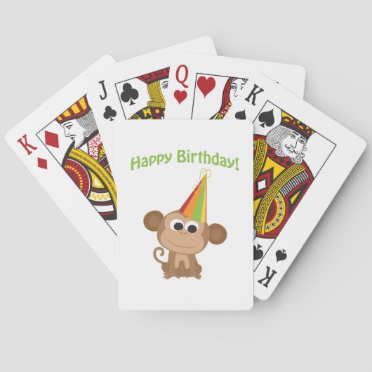 Jeu De Cartes Joyeux singe d'anniversaire (dos)