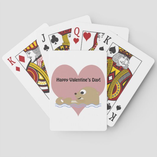 Jeu De Cartes Joyeux Valentines Day Otter (dos)