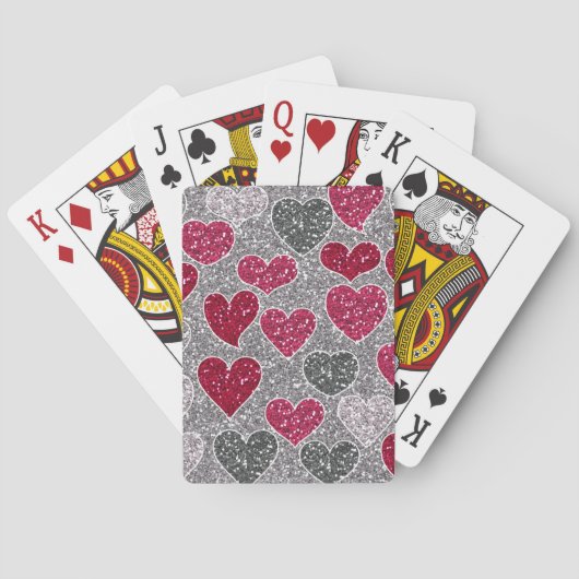 Jeu De Cartes Joyeux Valentines Jour Parties scintillant Amour B (dos)