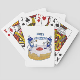 Jeu De Cartes Judaica Joyeux Hanukkah Dreidels Dansants Beignet