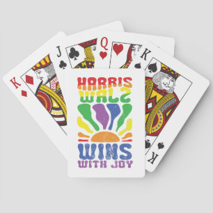 Jeu De Cartes Kamala gagne avec Joy Retro Boho Harris Walz LGBT