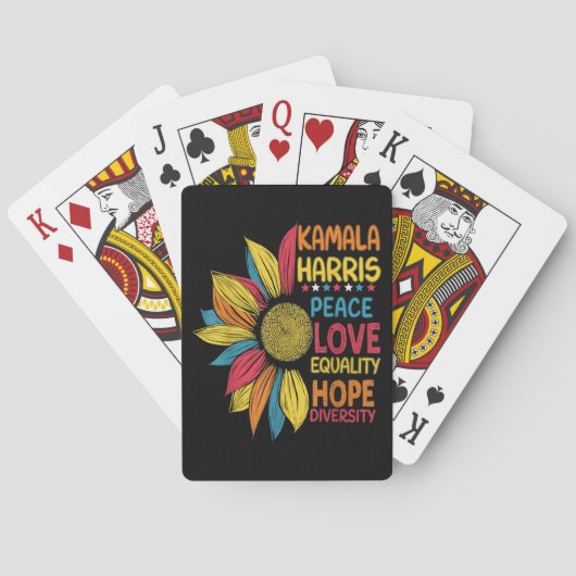 Jeu De Cartes Kamala Harris Peace Love Equality Hope Diversity (dos)