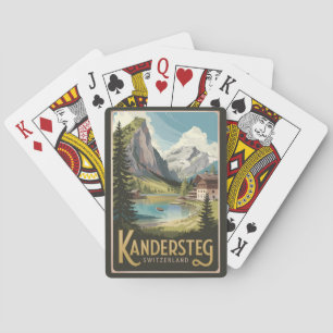 Jeu De Cartes Kandersteg Suisse Illustration Voyage Art