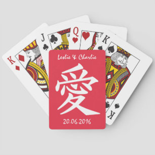 Jeu De Cartes Kanji Love texte personnalisé & couleurs jouer car
