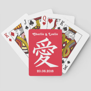 Jeu De Cartes Kanji Love texte personnalisé & couleurs jouer car