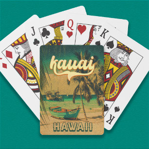 Jeu De Cartes Kauai Beach Hawaii Palmiers rétro 60s Souvenirs