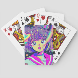 Jeu De Cartes Kawaii Anime Girl Jouer des cartes