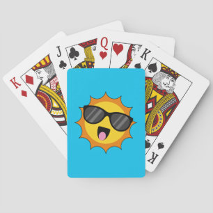 Jeu De Cartes Kawaii Joyeux soleil avec lunettes de soleil