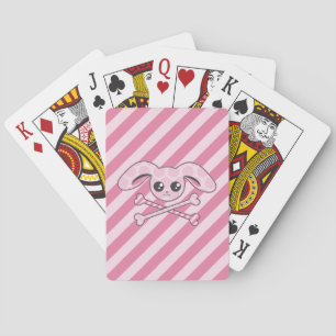 Jeu De Cartes Kawaii Lapin Rose Crâne