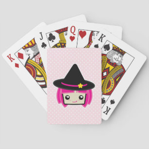 Jeu De Cartes Kawaii Pink Haired Witch Jouer des cartes