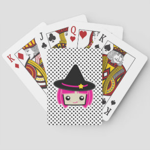 Jeu De Cartes Kawaii Pink Haired Witch Jouer des cartes