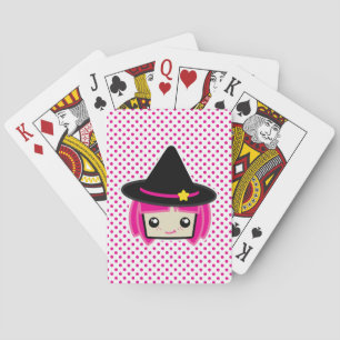 Jeu De Cartes Kawaii Pink Haired Witch Jouer des cartes