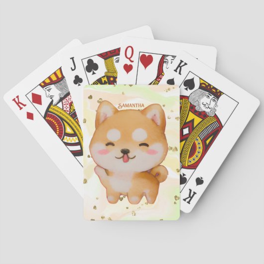 Jeu De Cartes Kawaii Smiling Cartoon Style Shiba Inu (dos)