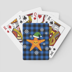 Jeu De Cartes Kawaii Xmas Starfish sur Blue Buffalo Motif