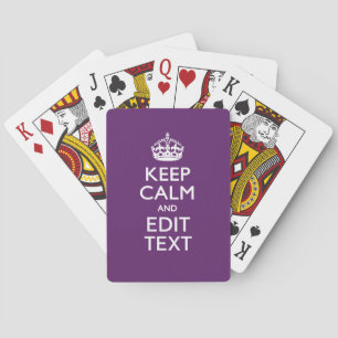 Jeu De Cartes KEEP CALM personnalisé et votre texte sur violet