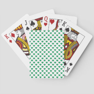 Jeu De Cartes Kelly Coeurs polka vert sur blanc