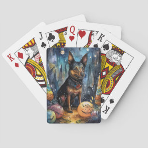 Jeu De Cartes Kelpie australienne d'Halloween avec la peur Citro