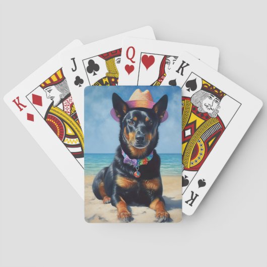 Jeu De Cartes Kelpie australienne sur la plage, cadeau d'été amo (dos)