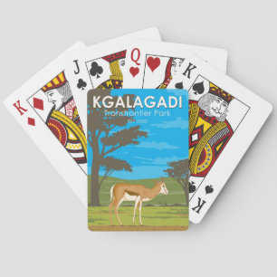 Jeu De Cartes Kgalagadi Transfrontière Park Travel Art Vintage