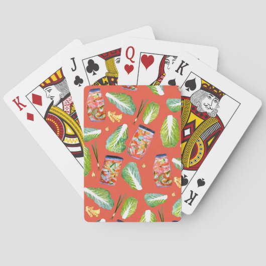 Jeu De Cartes Kimchi Ingrédients Spicy Fun Cabbage Aquarelle (dos)
