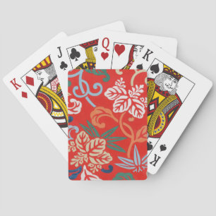 Jeu De Cartes Kimono japonais hawaïen rouge